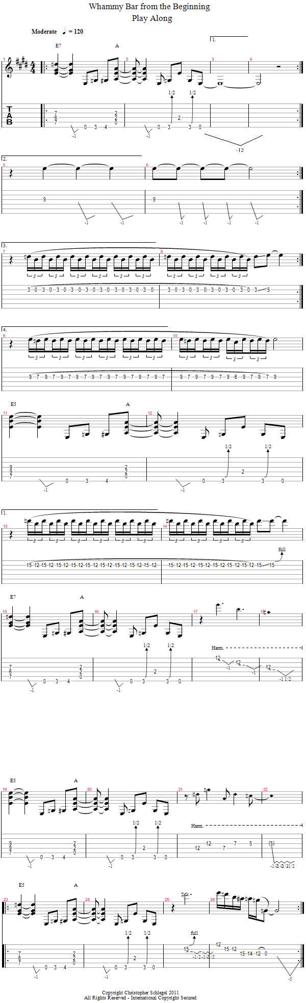 Guitar Lessons Vibrato Bar Rock Playalong