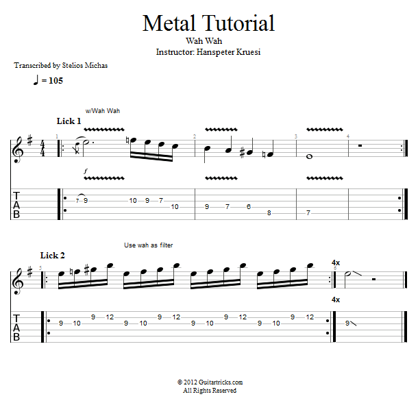 Guitar Lessons Metal Wah Wah