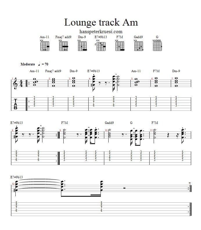 Guitar Lessons Lounge Track in Am