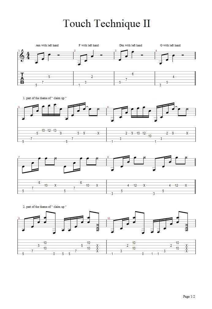 Guitar Lessons Touch Technique Basics II