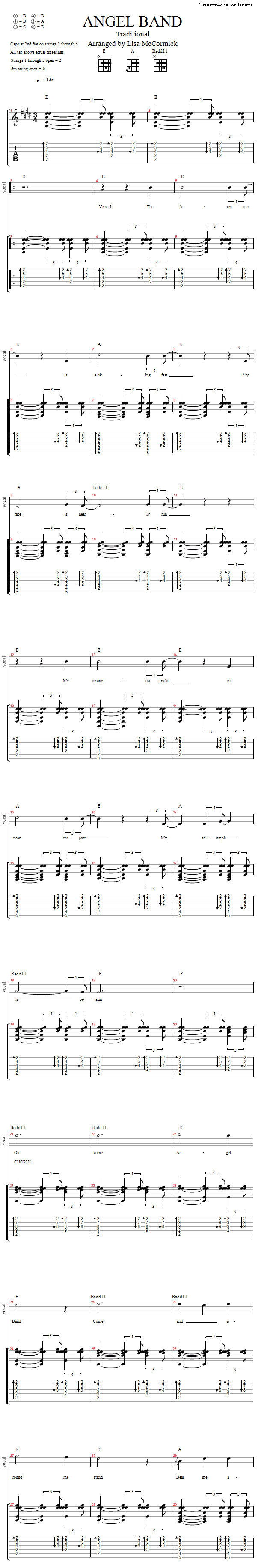 Guitar Lessons Angel Band (song to play!)