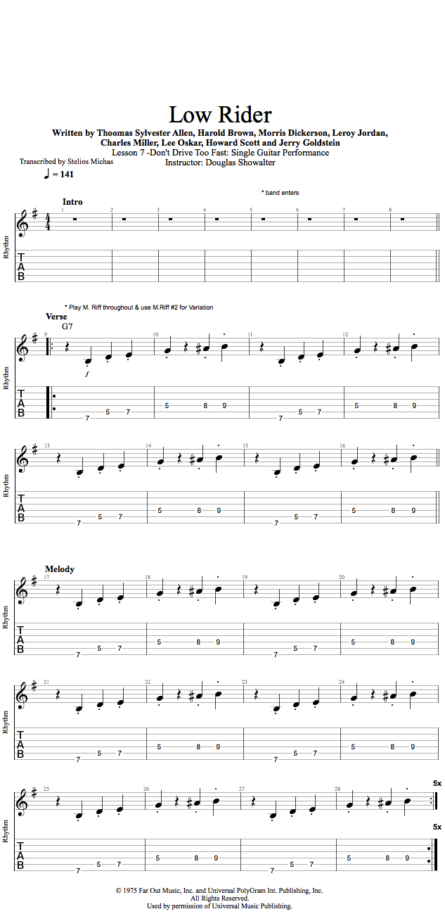 Guitar Lessons Low Rider Single Guitar