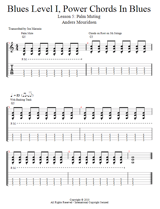 Guitar Lessons Palm Muting Blues Power Chords