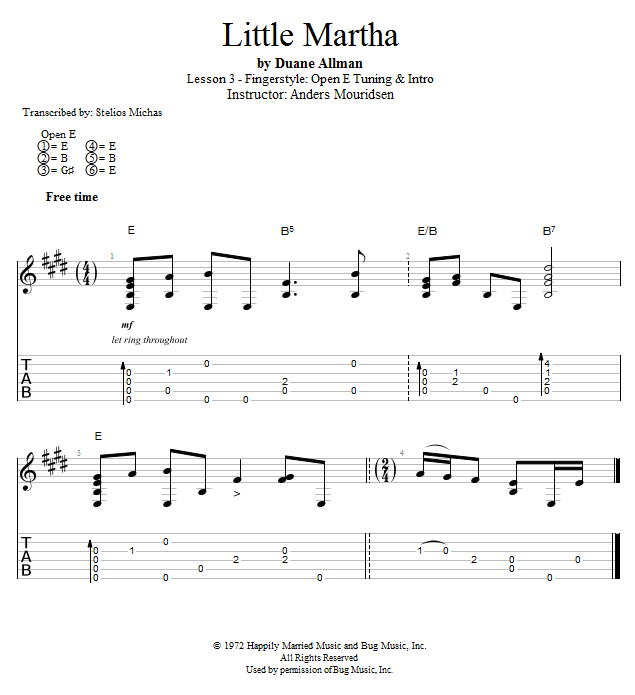 Guitar Lessons Fingerstyle Open E Tuning & Intro