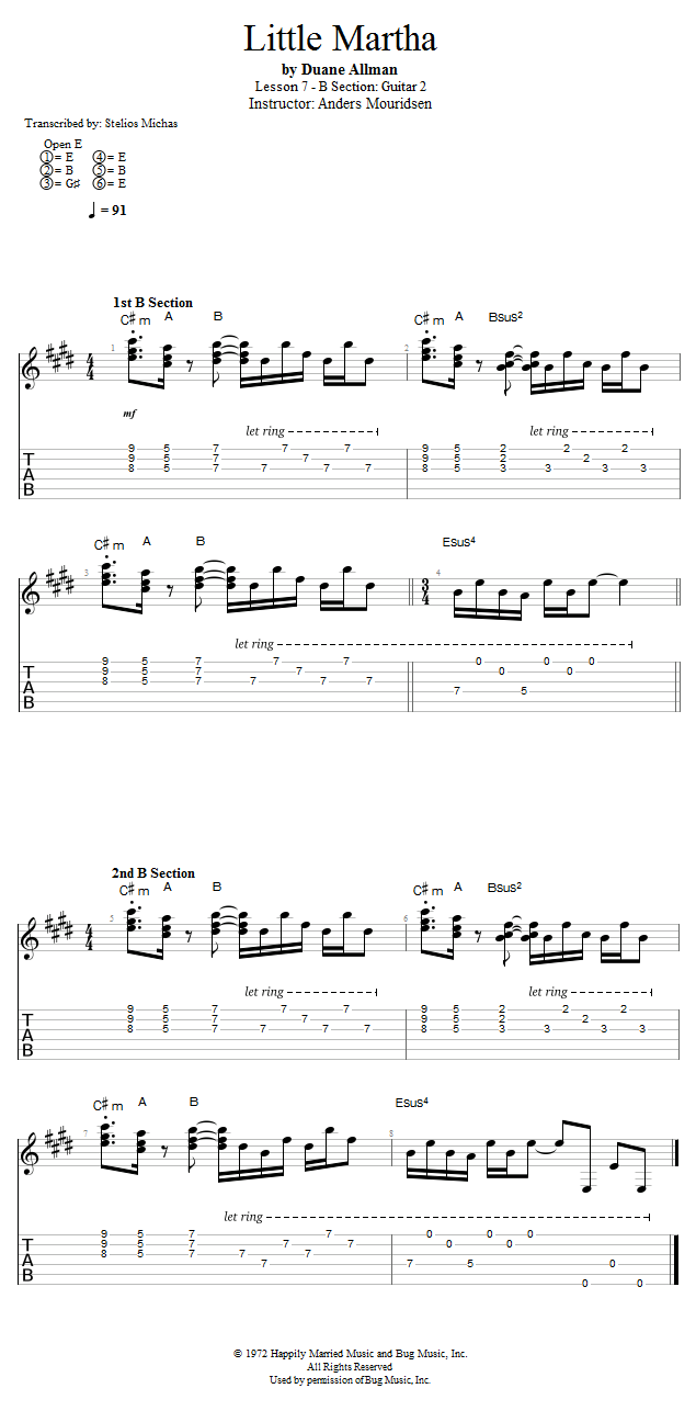 Contrasting sections in music picture