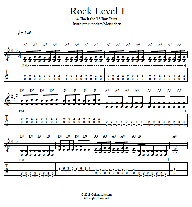 Guitar Lessons Rock the 12 Bar Form