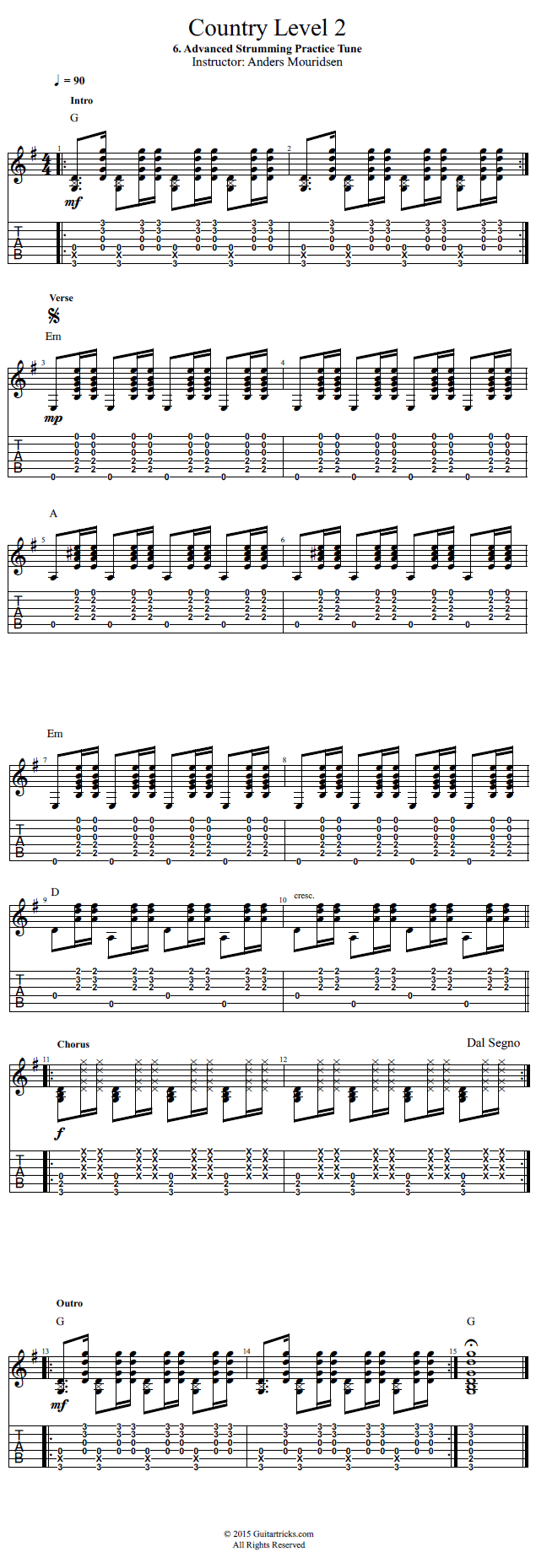 Guitar Lessons: Advanced Strumming Practice Tune