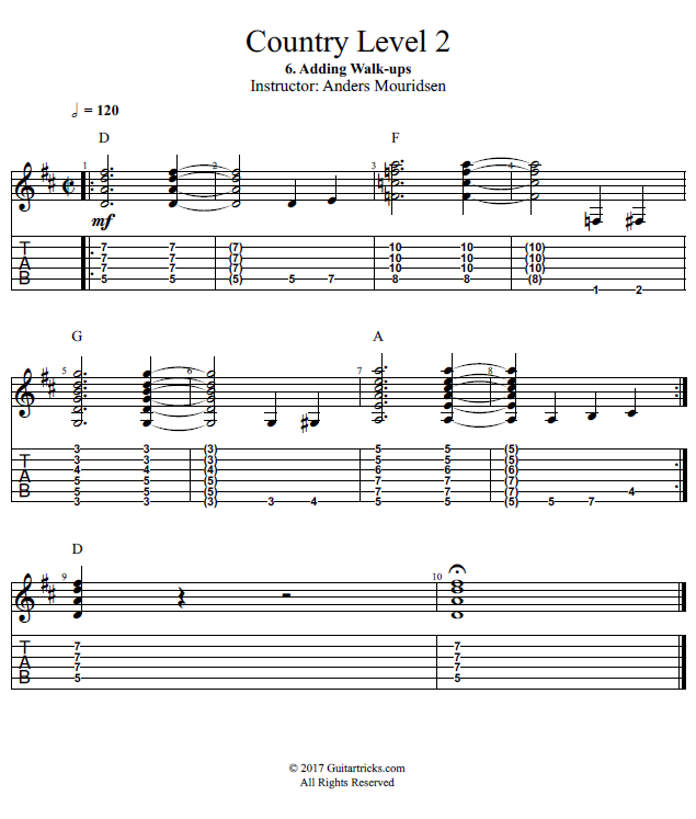 Guitar Lessons Adding Walkups