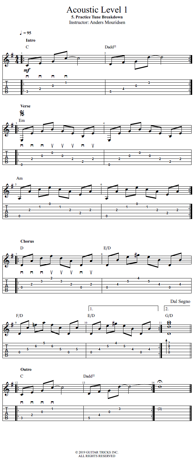 Guitar Lessons: Practice Tune Breakdown