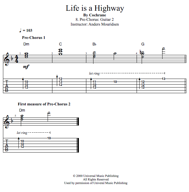 Guitar Lessons PreChorus Guitar 2