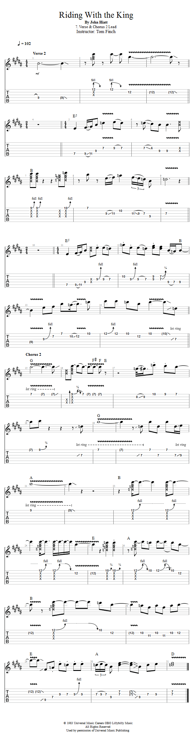 Guitar Lessons Verse and Chorus 2 Lead