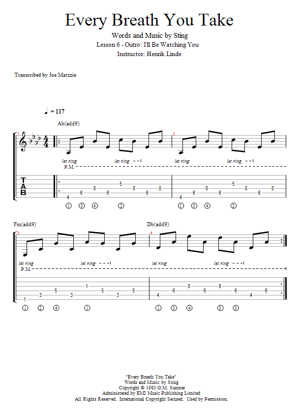 Guitar Lessons Outro I'll Be Watching You