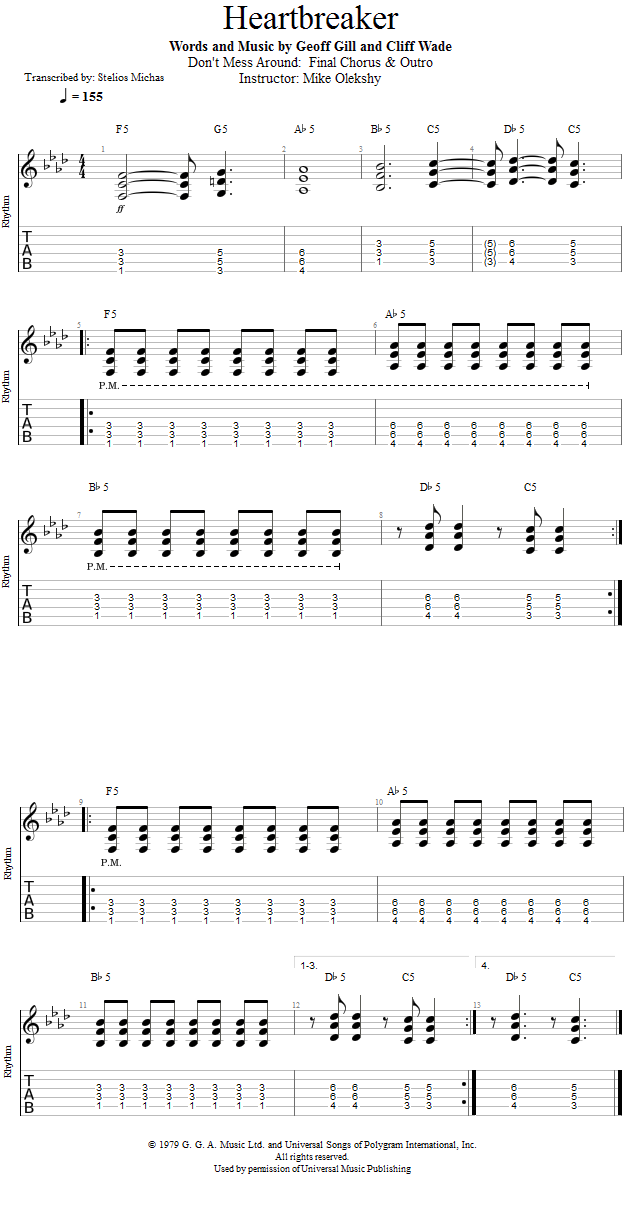 Guitar Lessons Don't Mess Around Final Chorus & Outro