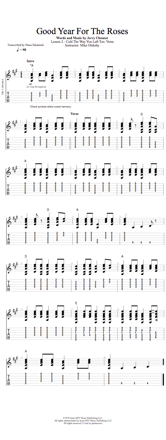 Guitar Lessons Cold The Way You Left 'Em Verse