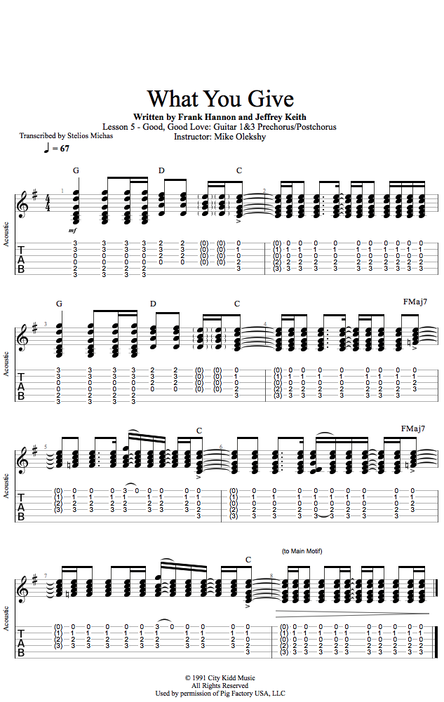 Guitar Lessons Good, Good Love Guitar 1 & 3 PreChorus/PostChorus