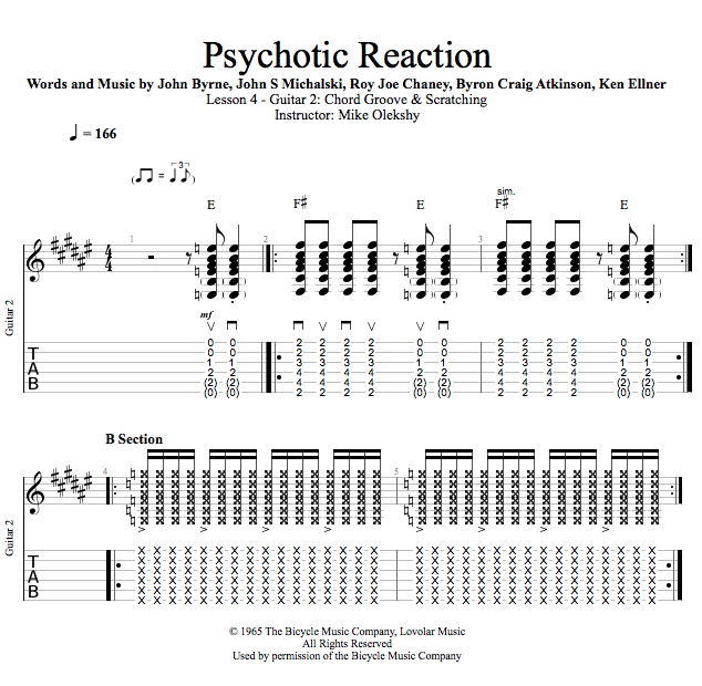 Guitar Lessons Guitar 2 Chord Groove & Scratching