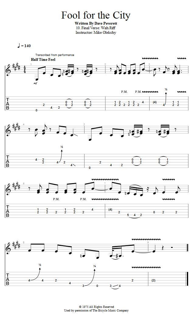 Guitar Lessons Final Verse Wah Riff