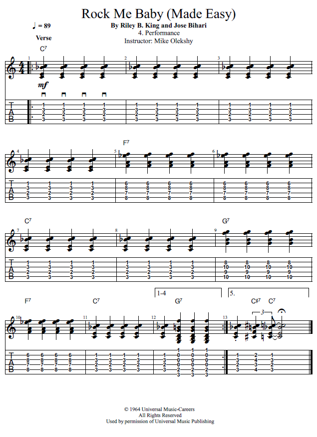 Guitar Lessons Rock Me Baby (Made Easy) Performance