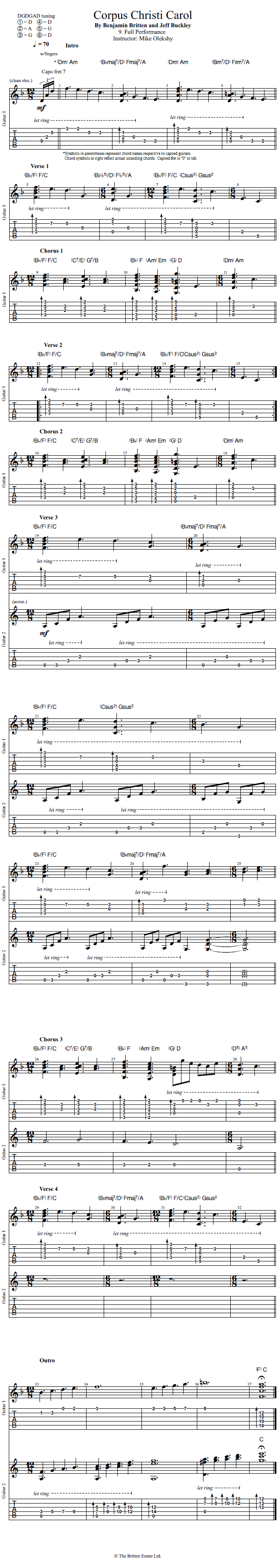 Guitar Lessons Corpus Christi Carol Full Performance