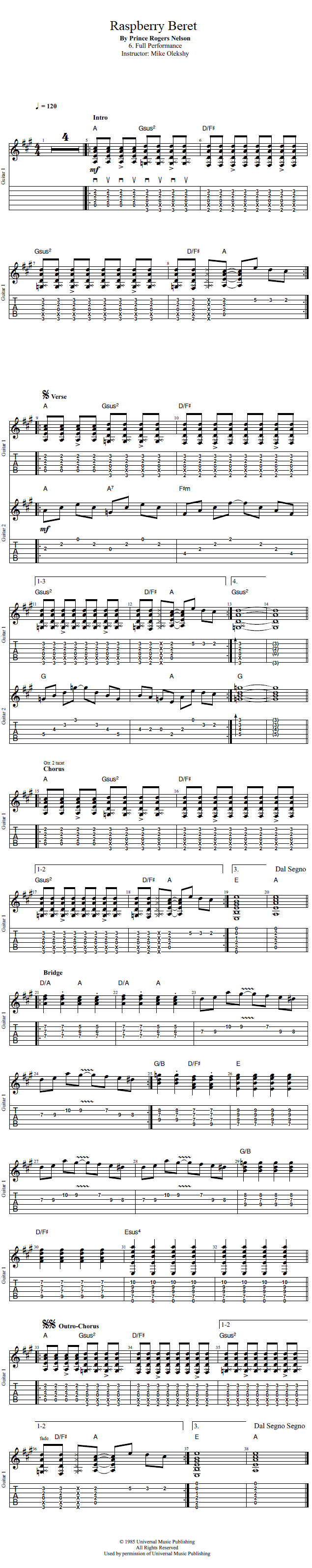 Guitar Lessons Raspberry Beret Full Performance