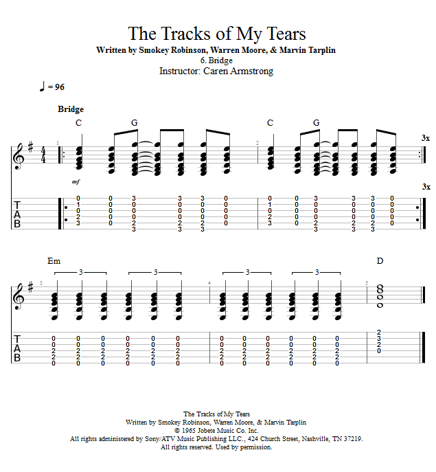 How to write a bridge on guitar picture