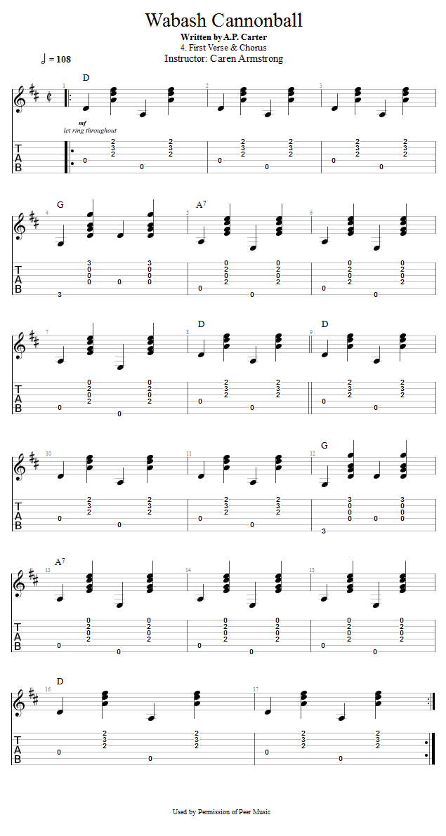 Guitar Lessons First Verse & Chorus
