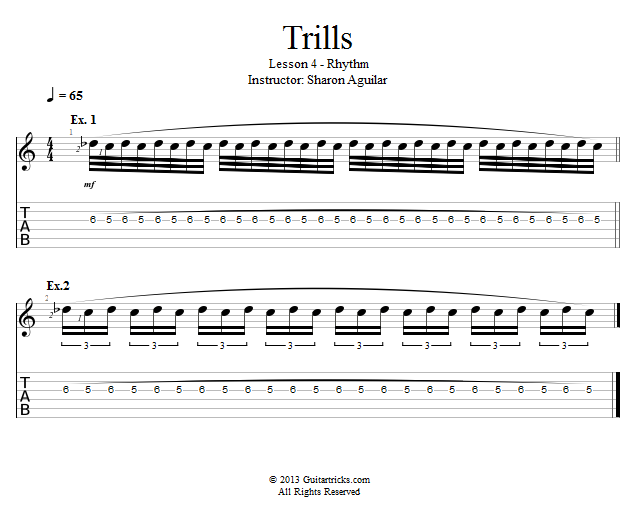Guitar Lessons Trills Rhythm