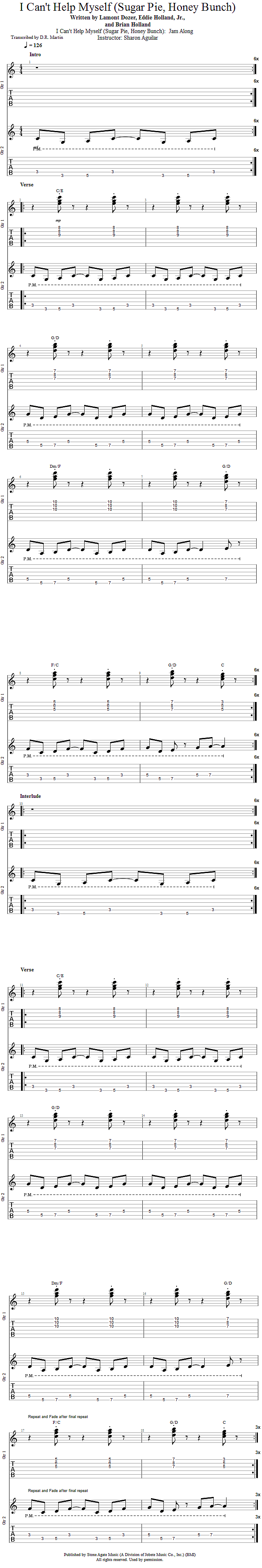 Guitar Lessons: Sugar Pie Honey Bunch: Jam Along