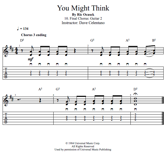 Guitar Lessons Final Chorus Guitar 2